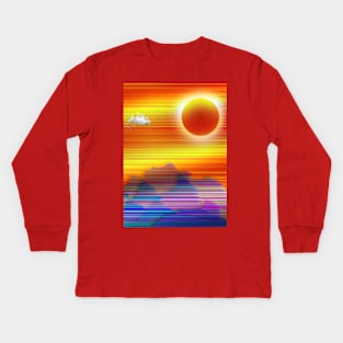 Abstract orange sunset Kids Long Sleeve T-Shirt